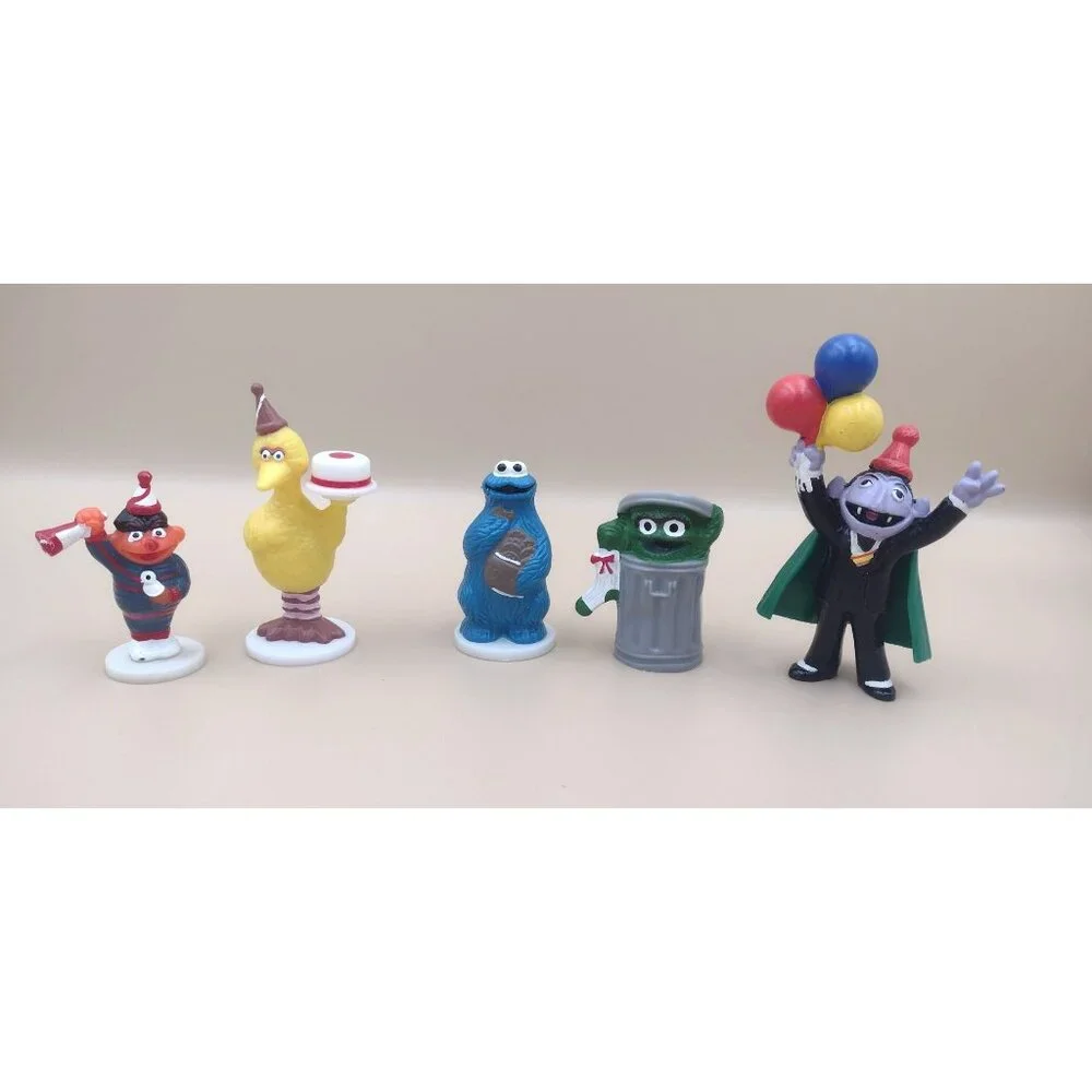 Vintage 1997 Applause Sesame Street Character Figurines Set Of 5 Cake Toppers